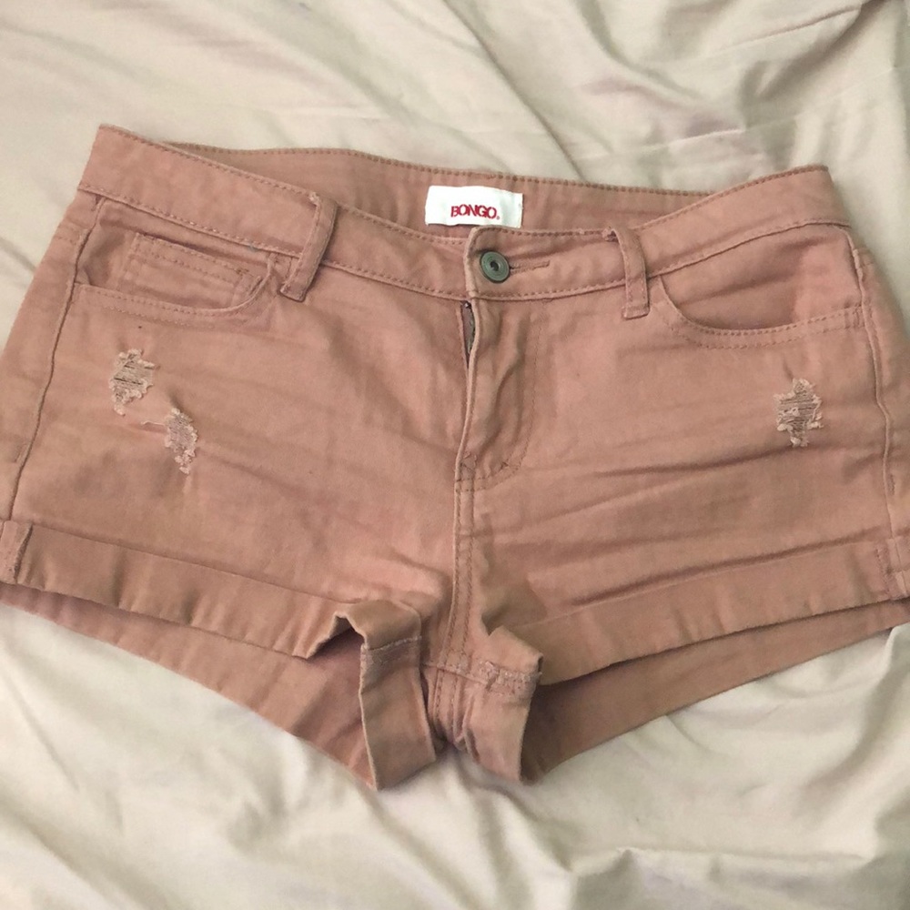 Pink low rise Bongo Jean shorts